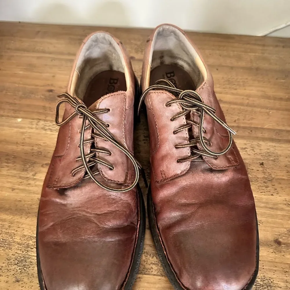 Born Men's Brown Leather Casual Derby Lace Up Oxfords Shoes,size 13